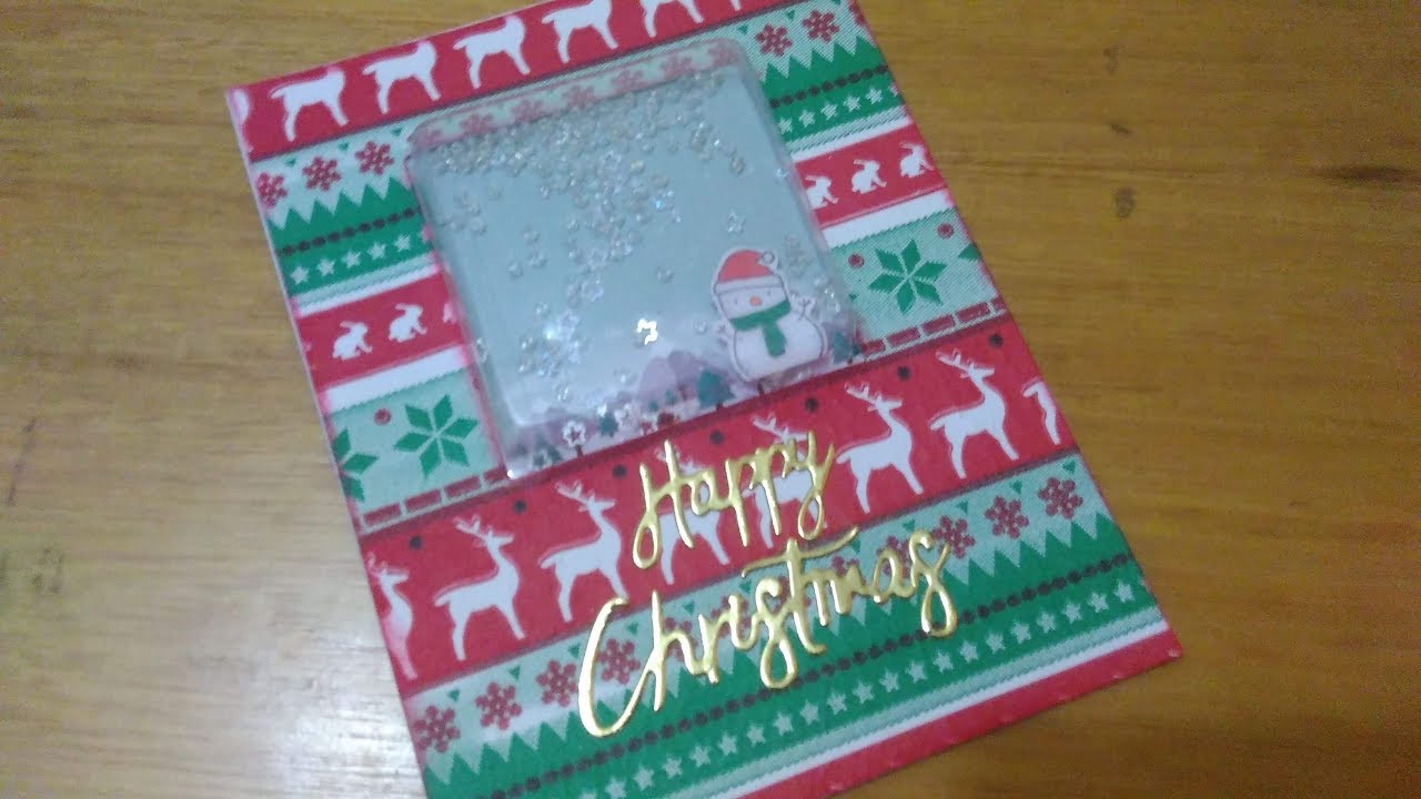 Como hacer una tarjeta agitable para navidad /christmas shaker card how to