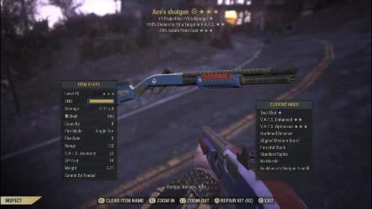 Fallout 76 weapon review Pump action Shotgun