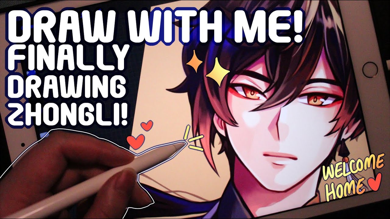 Draw with Me | Finally Drawing Zhongli | Procreate