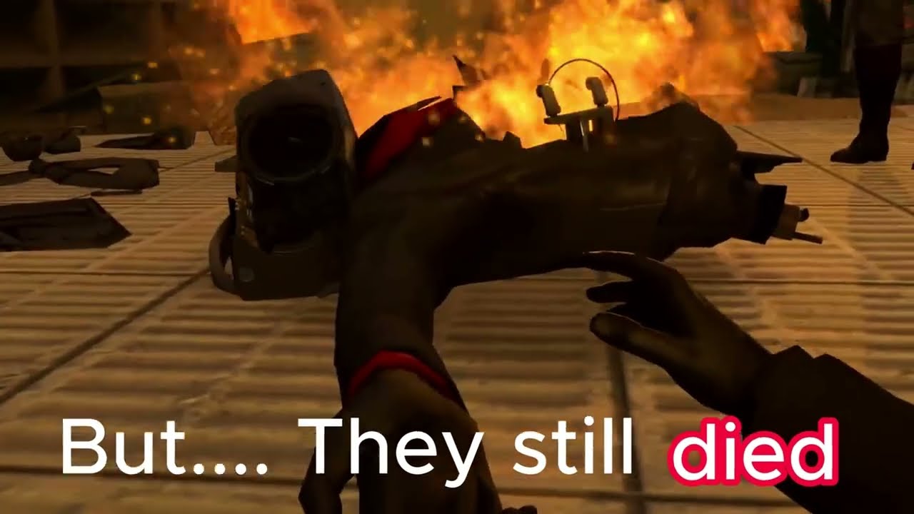 plunger cameraman and dark speakerman were dead.... it was sad... /edit/