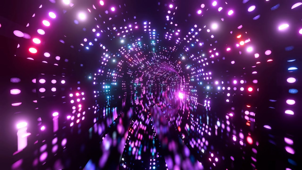 4K Abstract Fast Moving Trippy Blue & Pink Color Light Neon Tunnel Black Screen Relaxing  Video