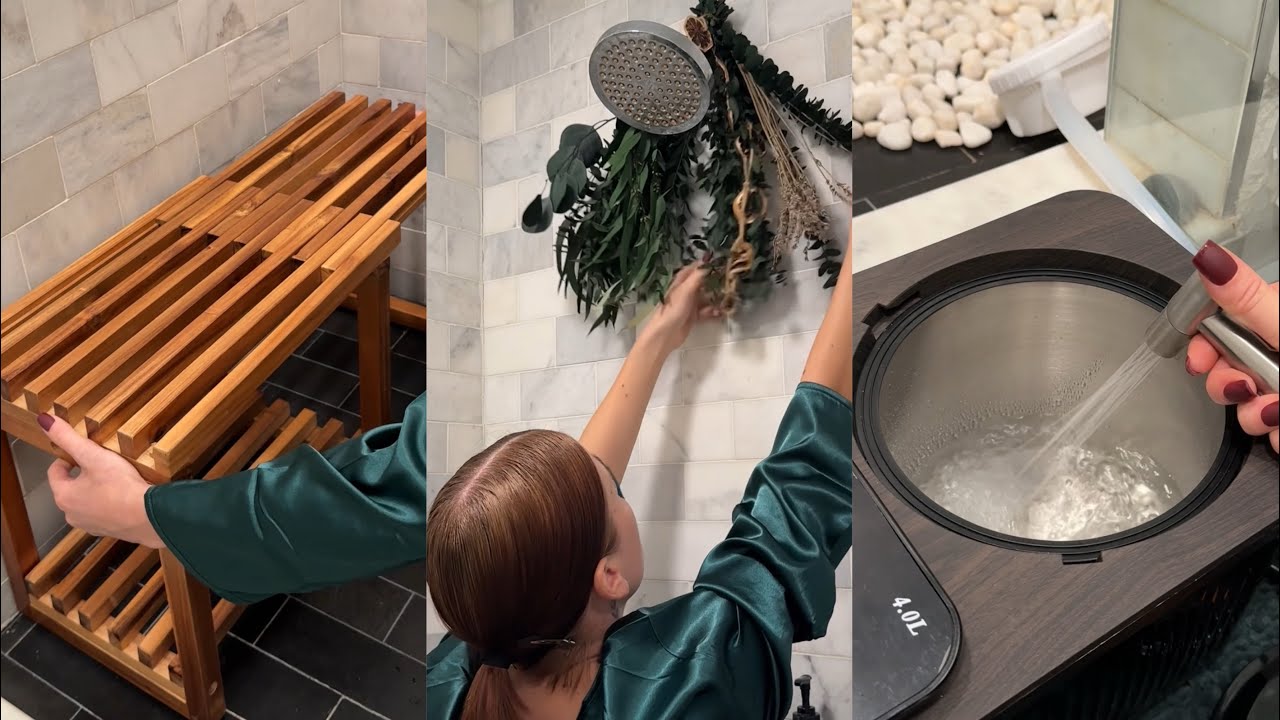 DIY Portable Sauna in a Small Shower | ASMR Relaxation & Luxury Home Spa Setup