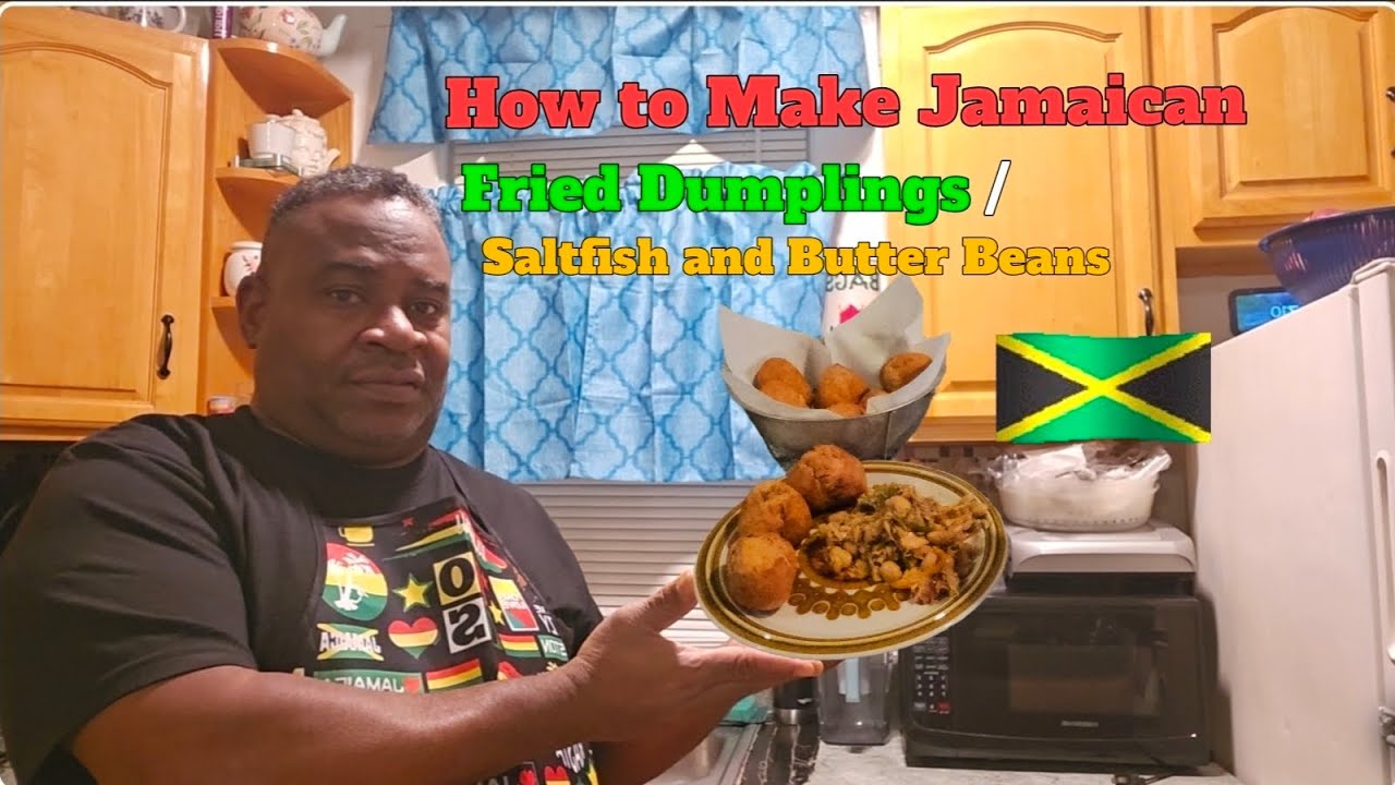 How i make jamaican fried Dumplings//Saltfish and Butter Bean ,#jamaican ,#dumplings ,#saltfish,#how