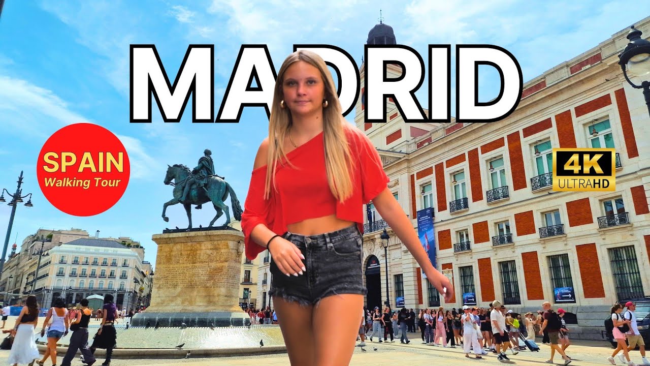 🇪🇦[4K 60fps] МАДРИД, Испания 🔥 Лето в королевской столице ✅️ ПЕШЕХОДНАЯ ЭКСКУРСИЯ