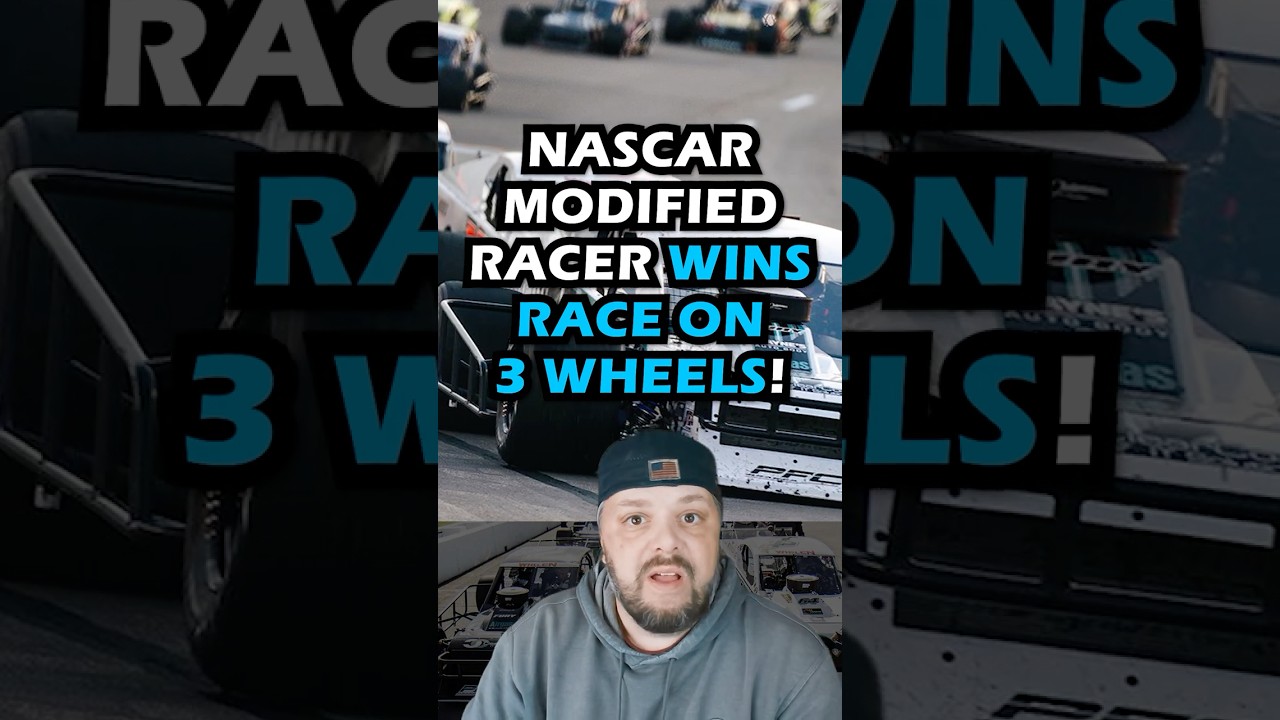 NASCAR Modified Racer выигрывает гонку на трёх колёсах! #motorsports #nascar #modifieds