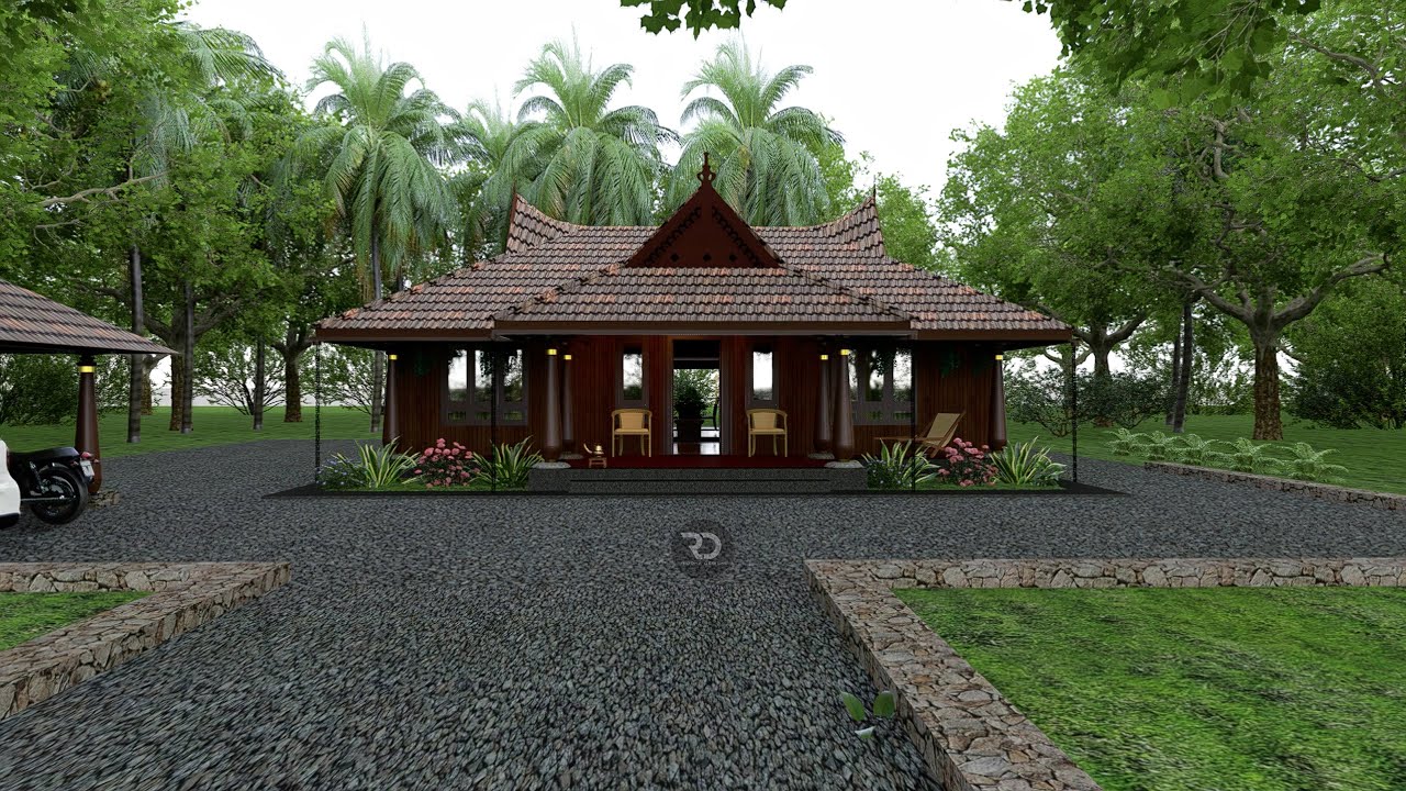 Kerala Traditional Home Tour | D5Render | Riddha Designs | 3BHK | Courtyard | 4K | 3d Animation