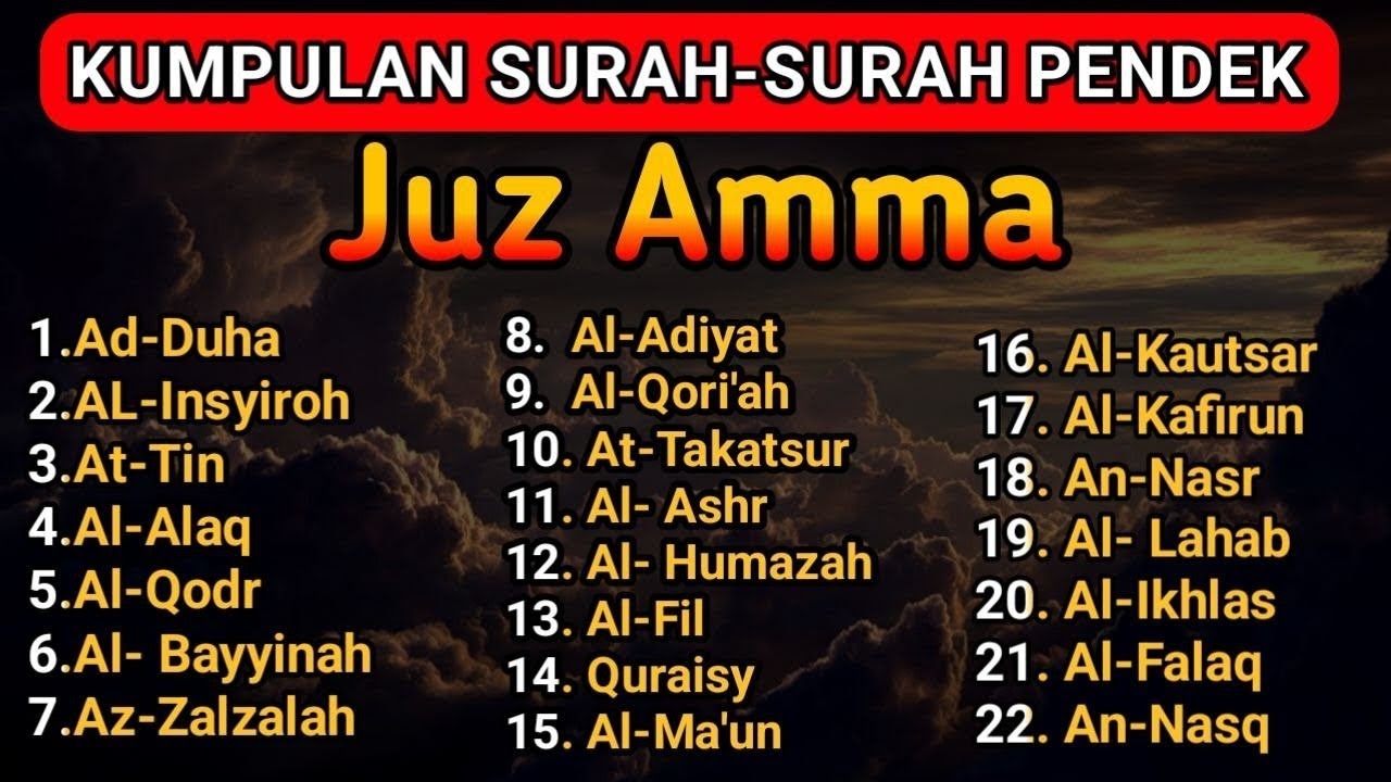 Kumpulan Surat-Surat Pendek Juz Amma | Agar Mudah di Hafal, Bacaan Merdu Untuk Shalat