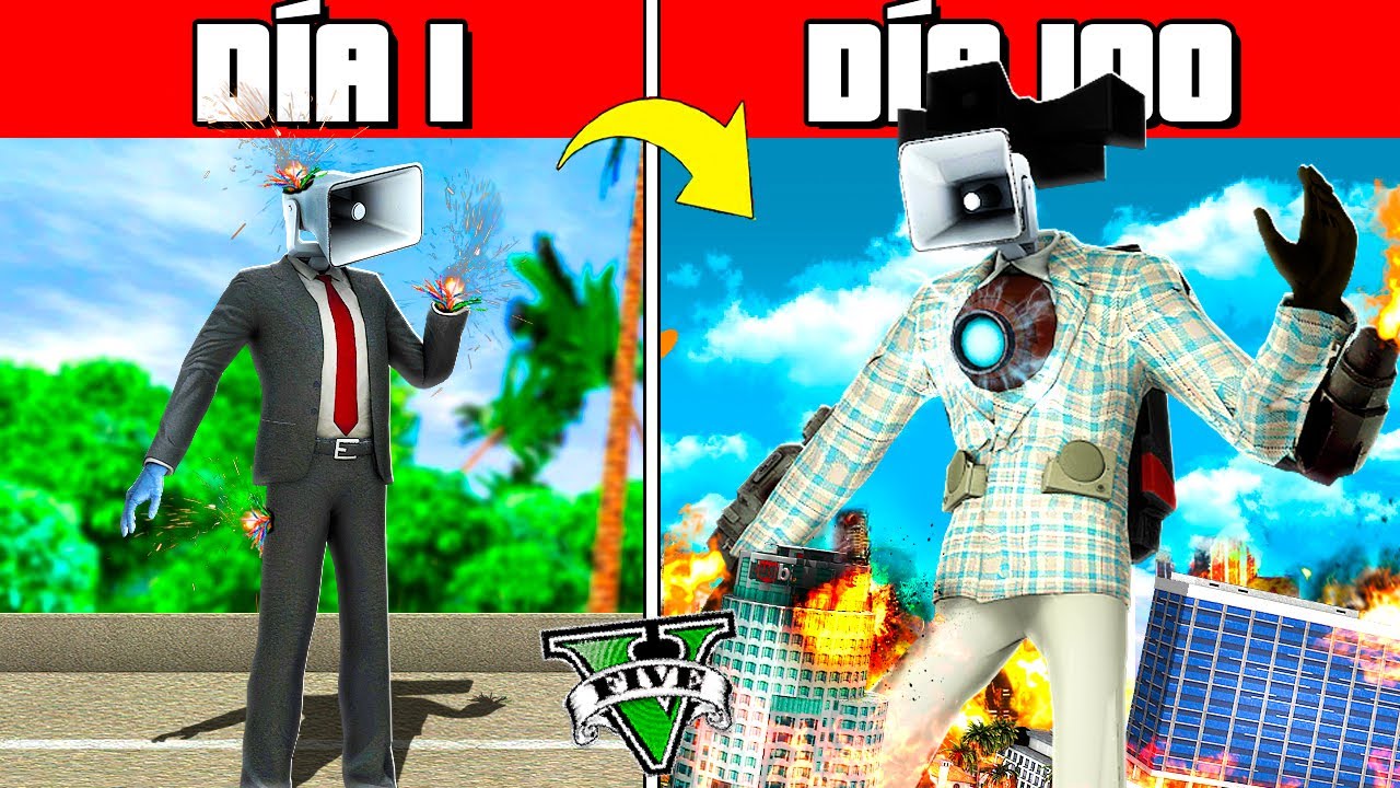SOBREVIVÍ 100 DÍAS como SIRENMAN en GTA 5!! (Skibidi Toilet mod)