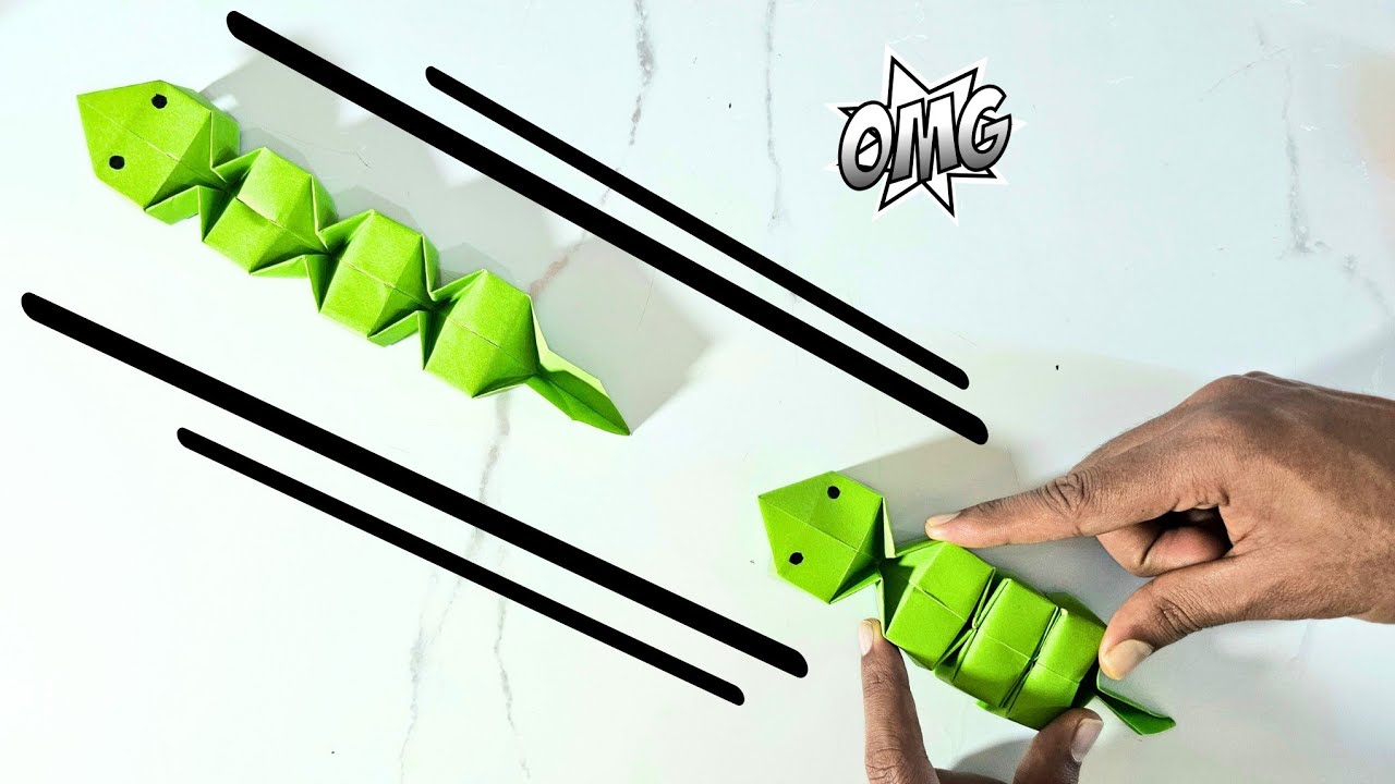 Origami Sliding Snake | Easy Moving Paper Toy | Real Testing