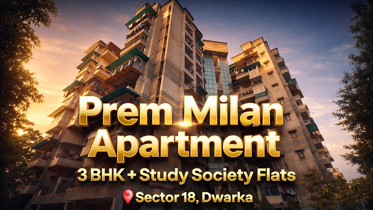3 BHK + Sturdy [ 2,700sq.ft ] Prem Milan Apartment  – Dwarka Sector 18, | Society Flats in Dwarka 