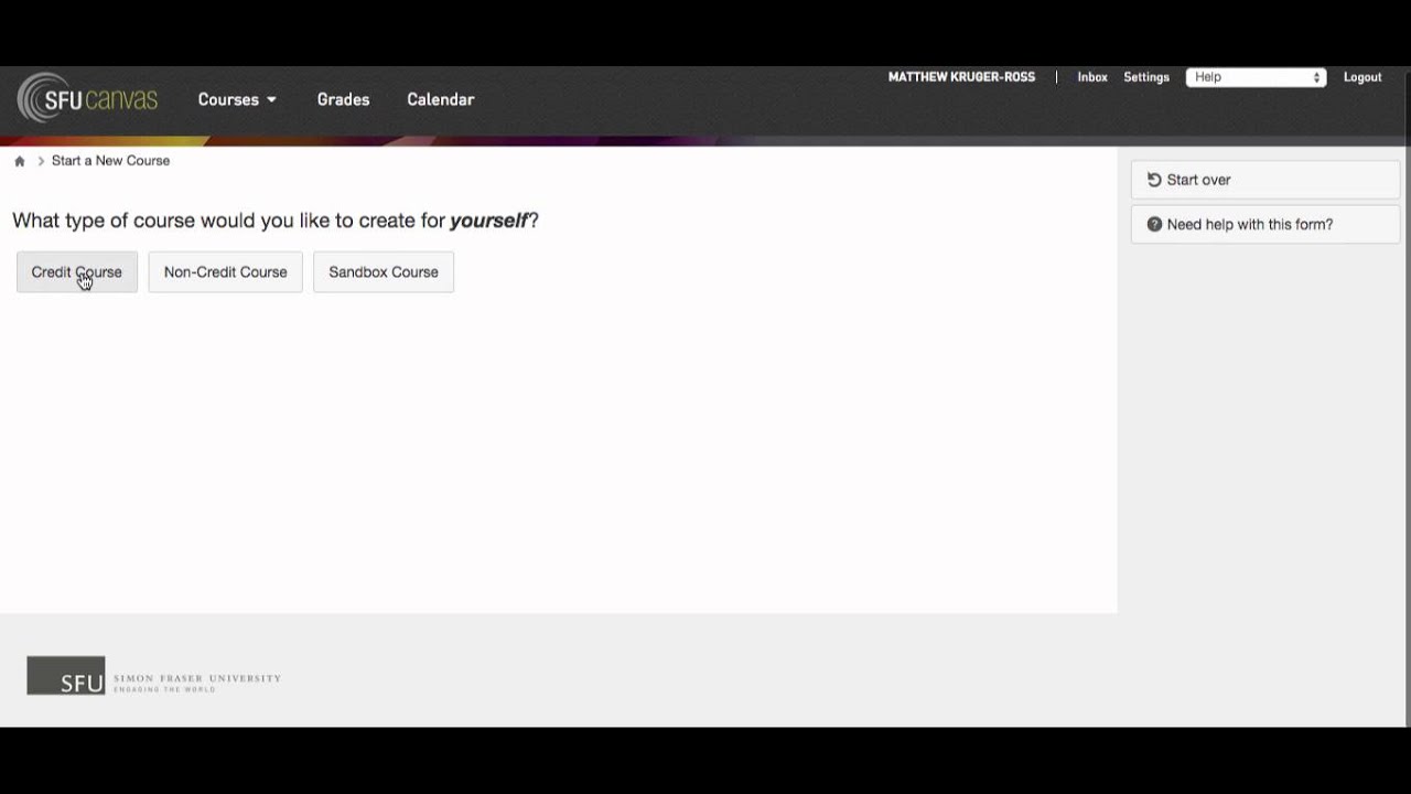 How to create a new course in Canvas