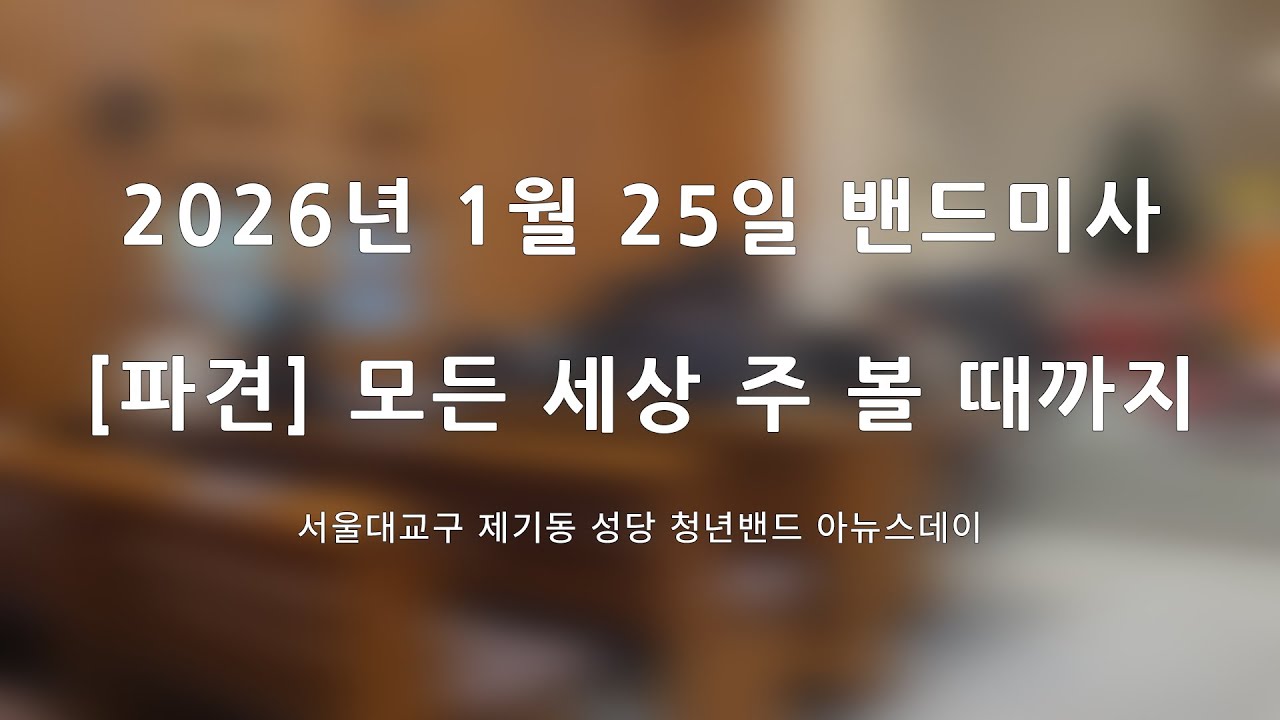 [생활성가] 모든 세상 주 볼 때까지 - Agnus dei(제기동 성당 청년밴드 아뉴스데이)