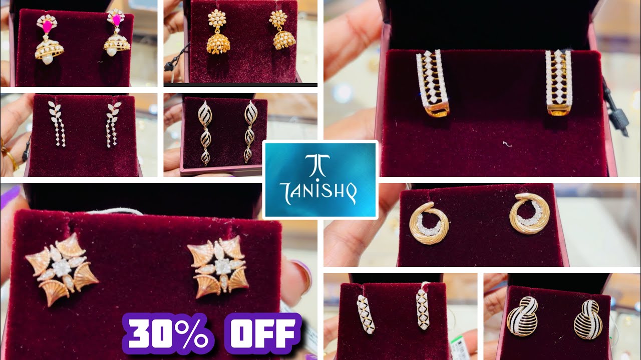 Tanishq 30% Off ✨Diamond earrings designs with price | Tanishq Daily wear/party-wear Diamond earring