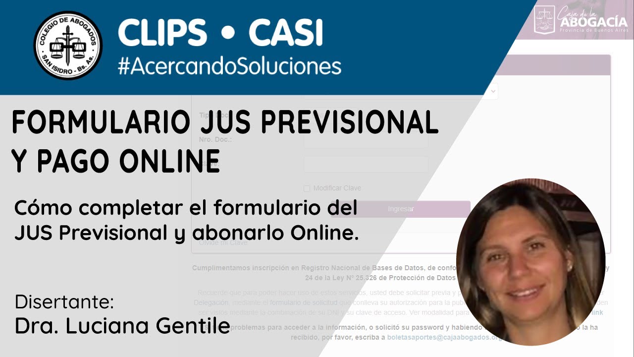 Formulario JUS previsional y  pago Online | CLIPS CASI