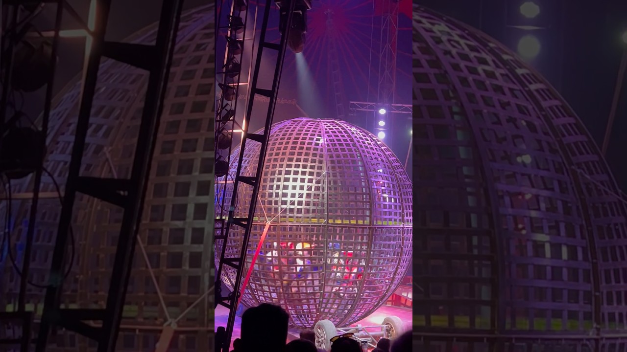 Motorcycles Stunts Inside the globe cage! 🏍️