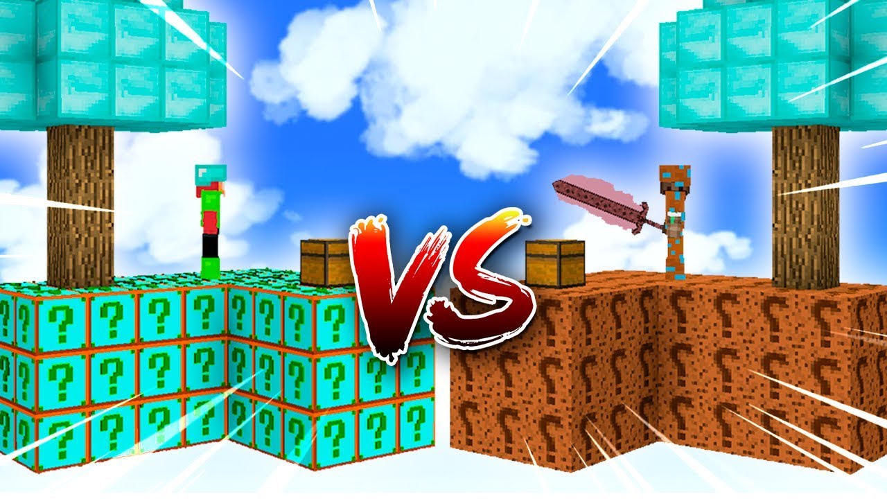 LOS MEJORES LUCKY BLOCK VS LOS PEORES en SKYBLOCK 😂😱 MINECRAFT SKYBLOCK MOD