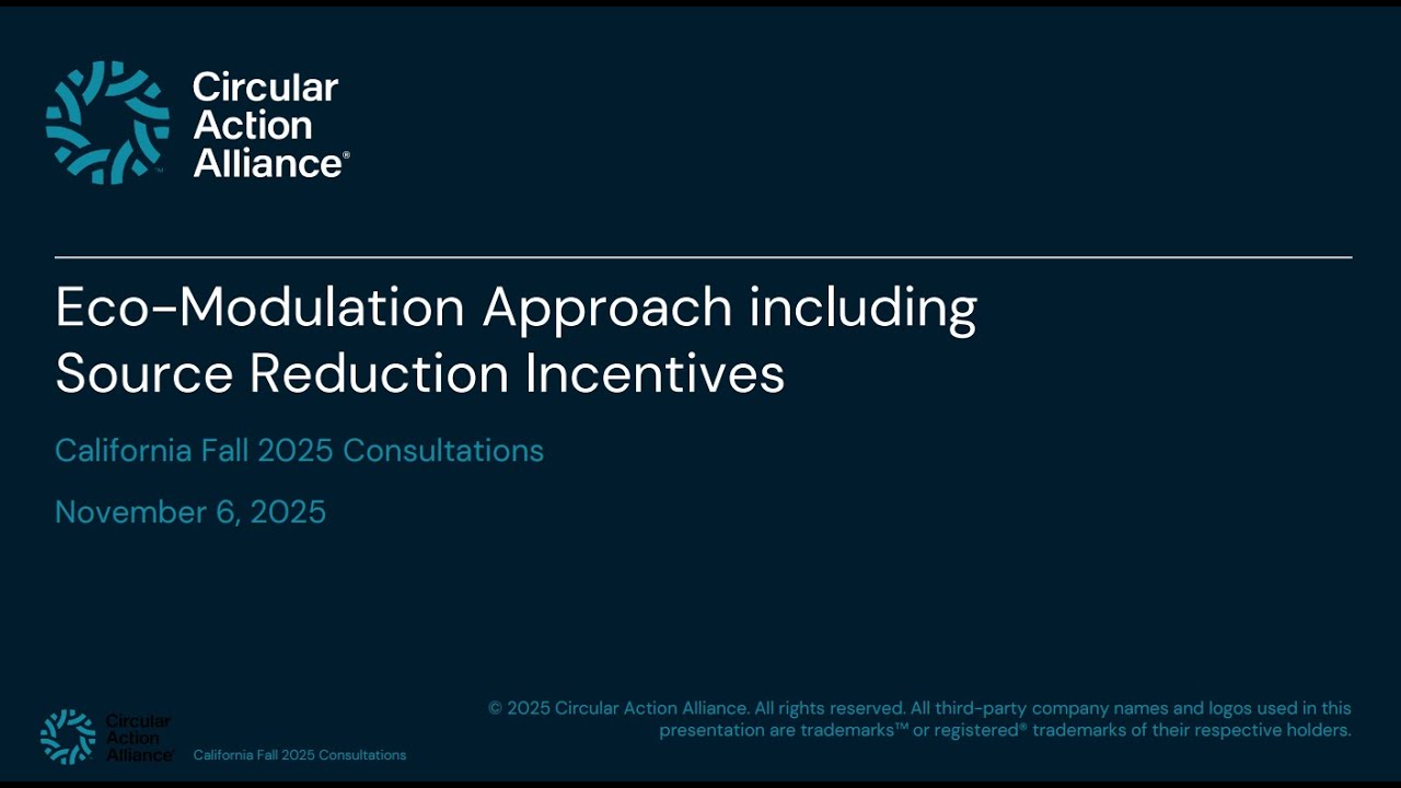 Eco modulation Approach Including Source Reduction Incentives CA Consultation Webinar