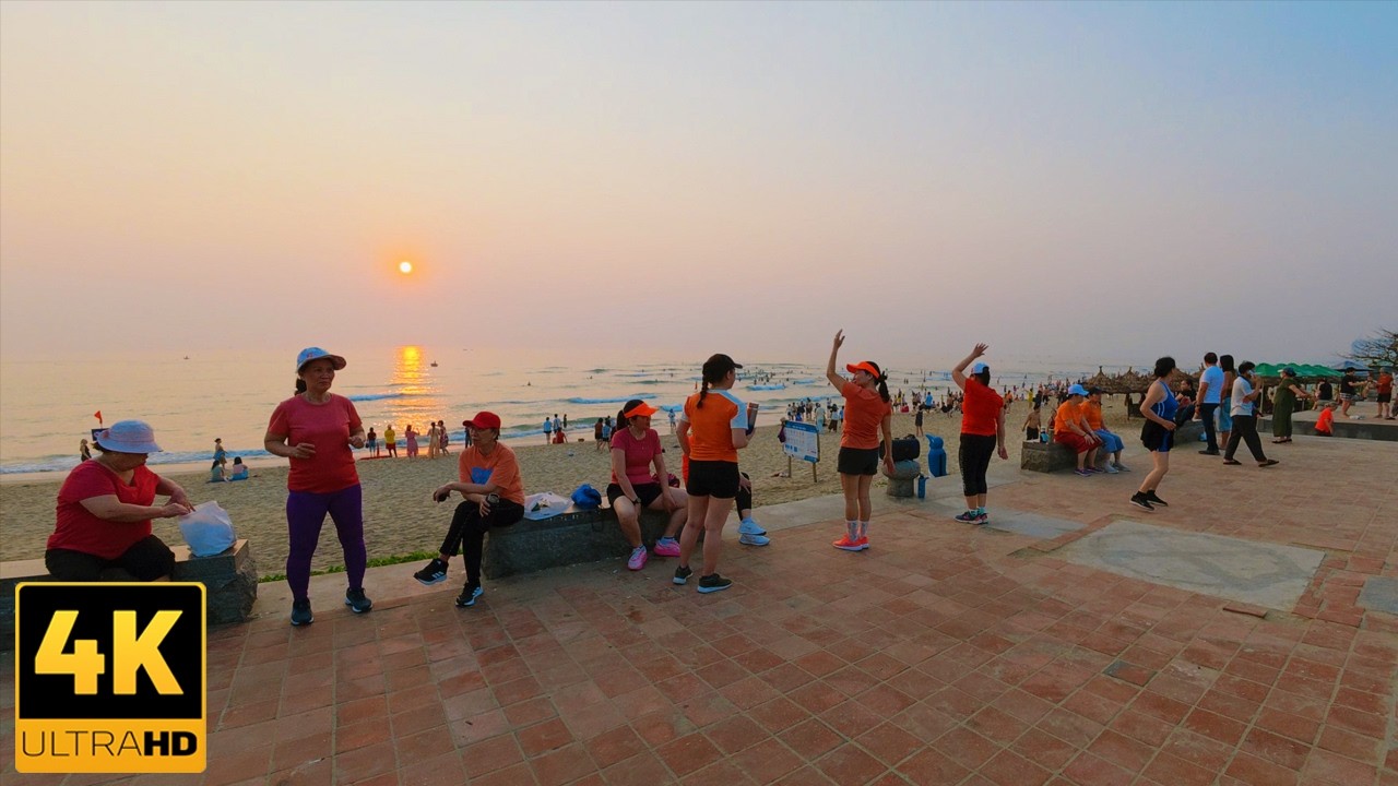 Vietnam Da Nang Beach Promenade Walking Tour in Sunrise 13th April 2026