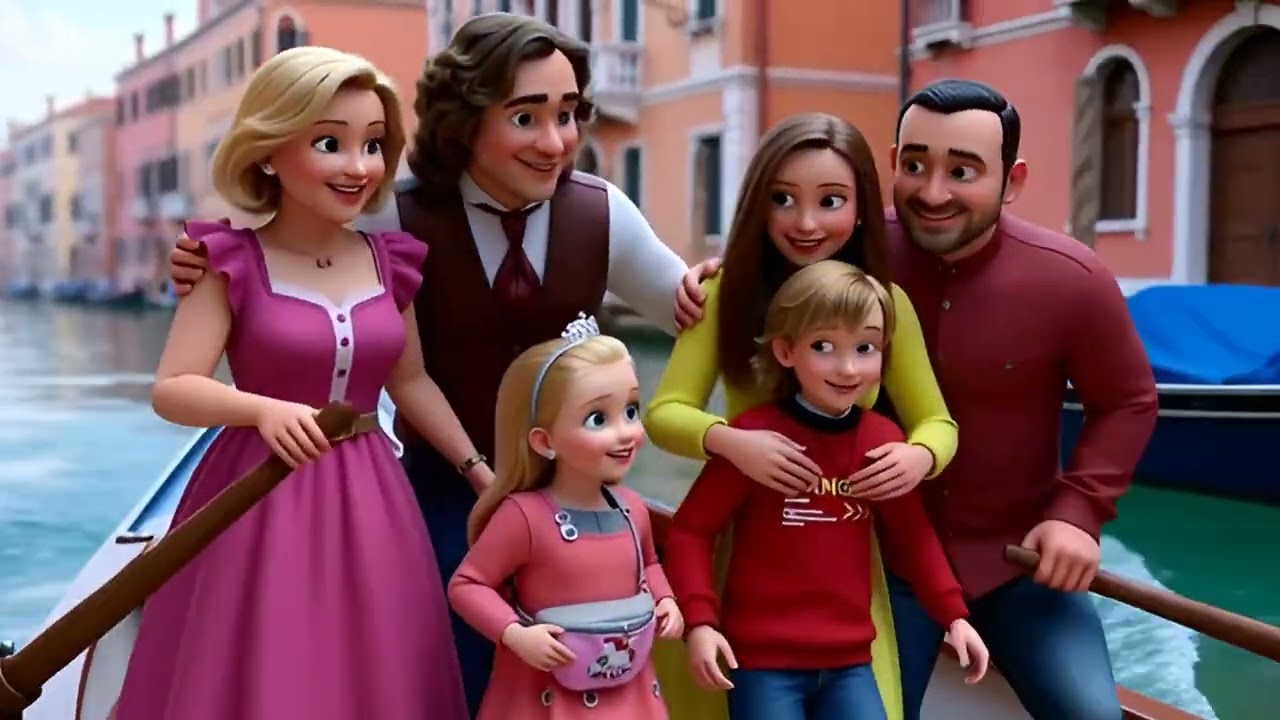 Funny happy family 