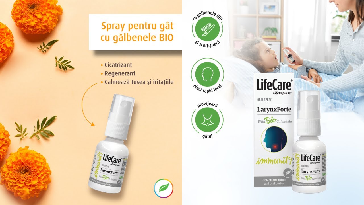 Beneficii pentru sanatate ale LarynxForte, spray pentru gat, cu galbenele BIO, Life Care