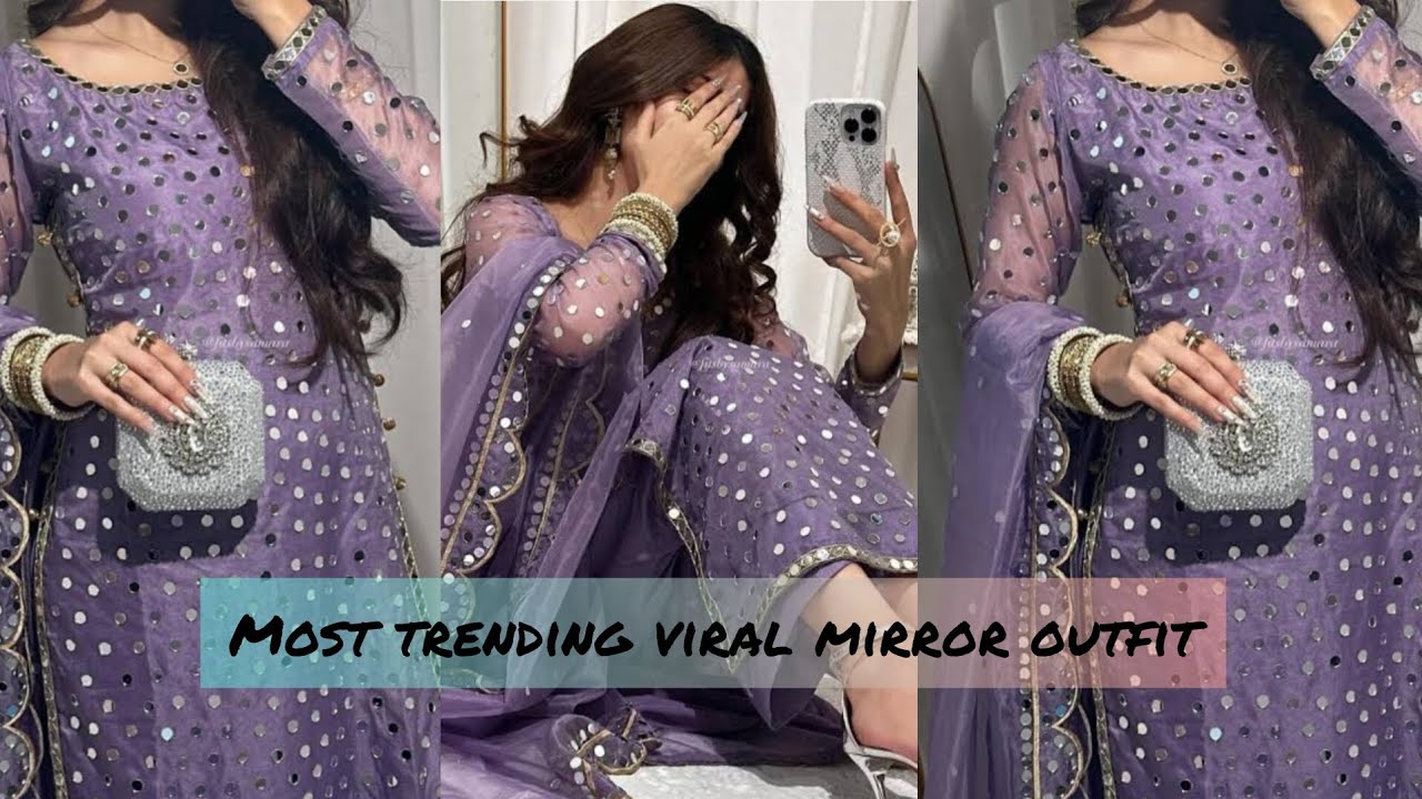 Most trending viral mirror outfit ✨️tutorials #mirrorwork #trendingoutfit #Youtubevideo #embroidery 