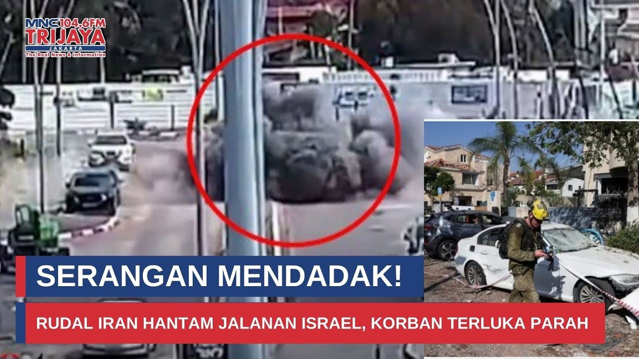 Terekam CCTV! Detik-detik Rudal Iran Hantam Jalanan Israel, Pria Ini Terluka Parah