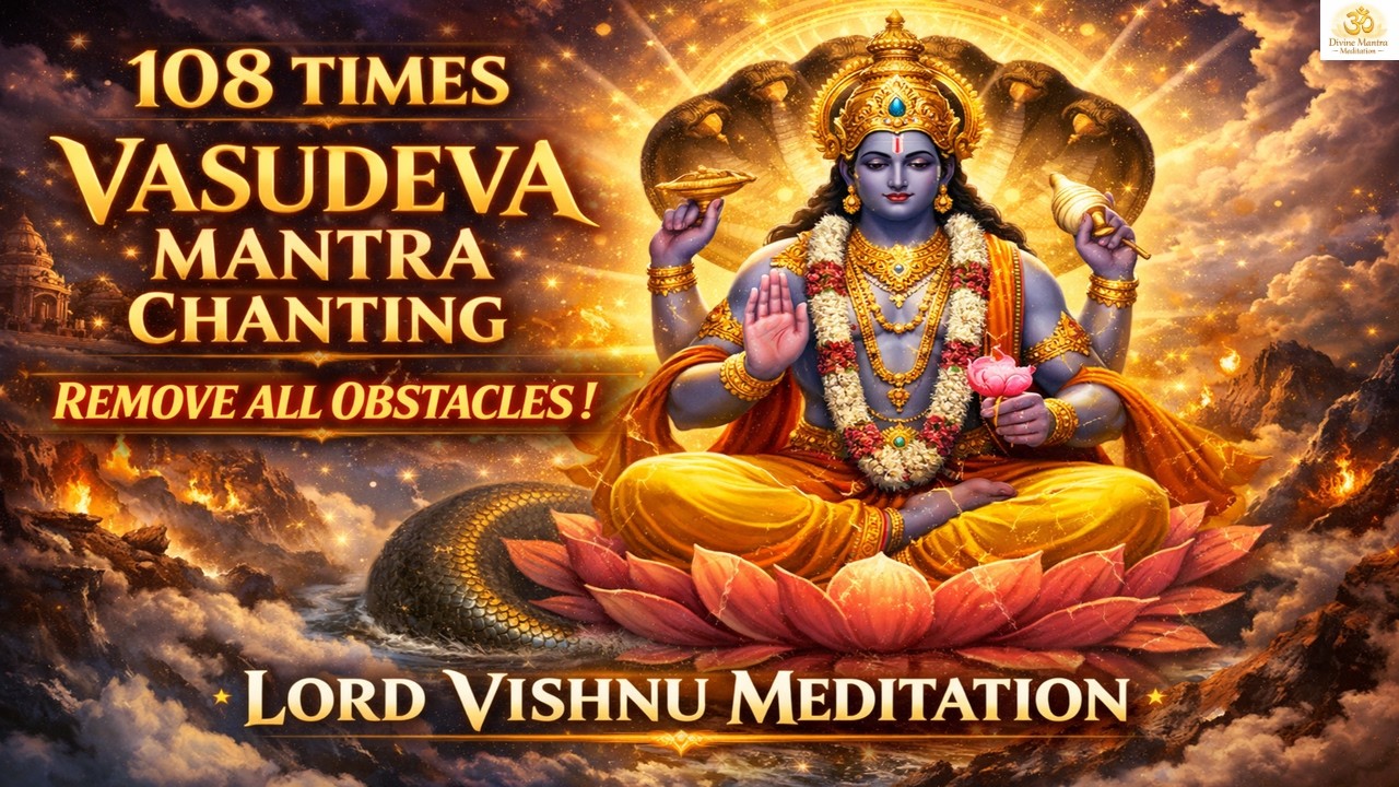 108 Times Vasudeva Mantra Chanting | Remove All Obstacles | Lord Vishnu Meditation