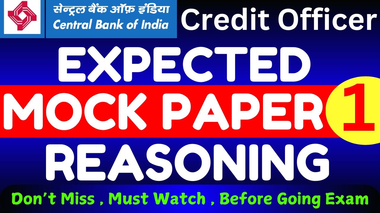 CBI Credit Officer Reasoning Important Mock Test | CBI Credit Officer Reasoning Expected Mock Paper