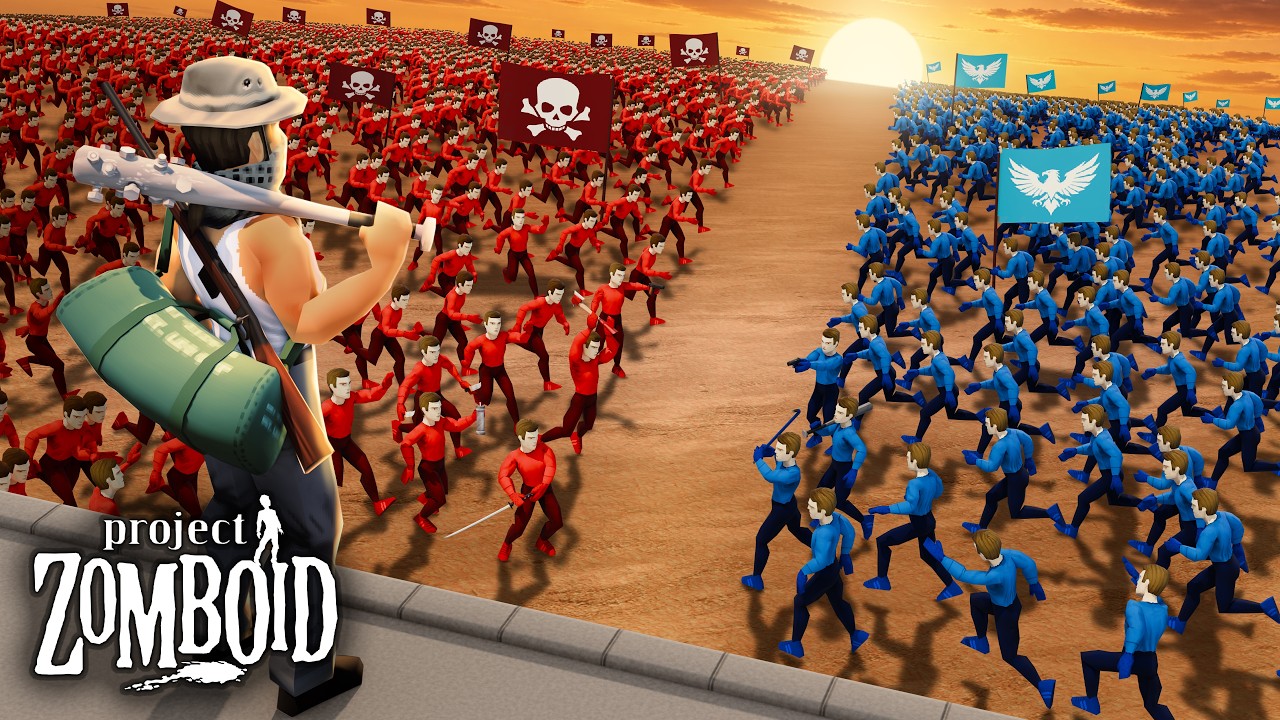 100 Players Simulate War in Project Zomboid