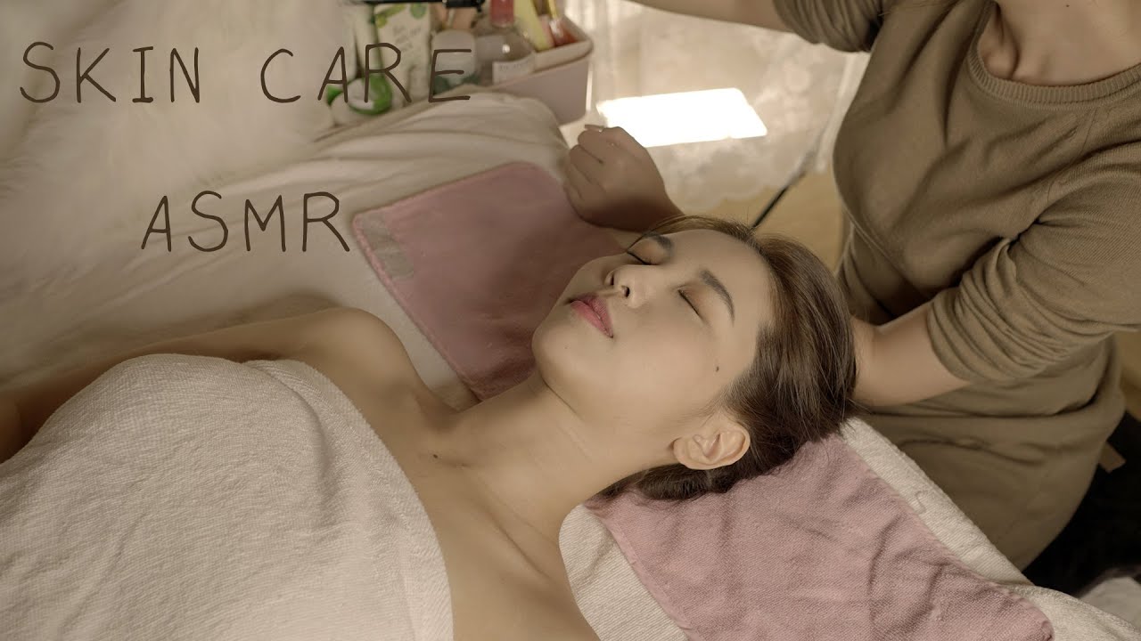 ASMR Skin care done by friend (ENG SUB)[suna asmr]scalp massage