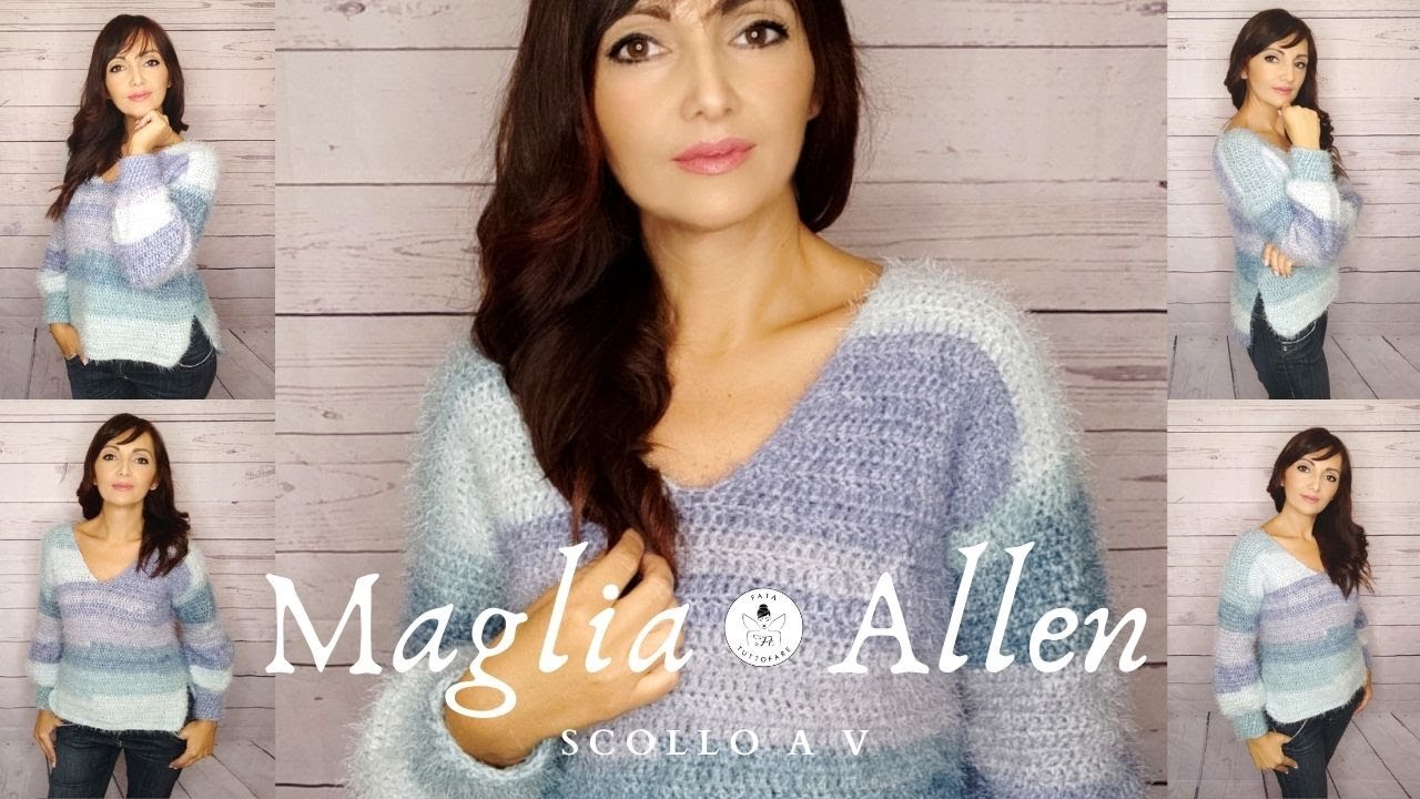 TUTORIAL: Maglione scollo a V Allen🤍lafattuttofare🤍