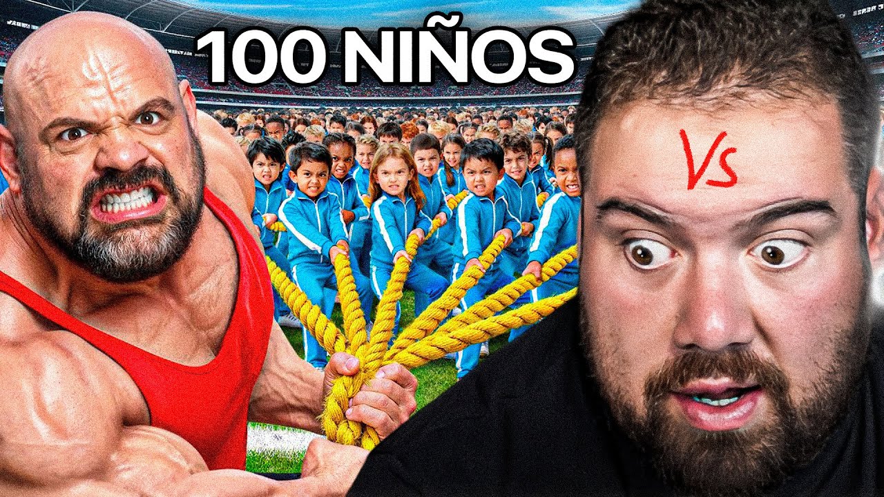 100 NIÑOS CONTRA EL HOMBRE MÁS FUERTE DEL MUNDO | Quien ganara? 