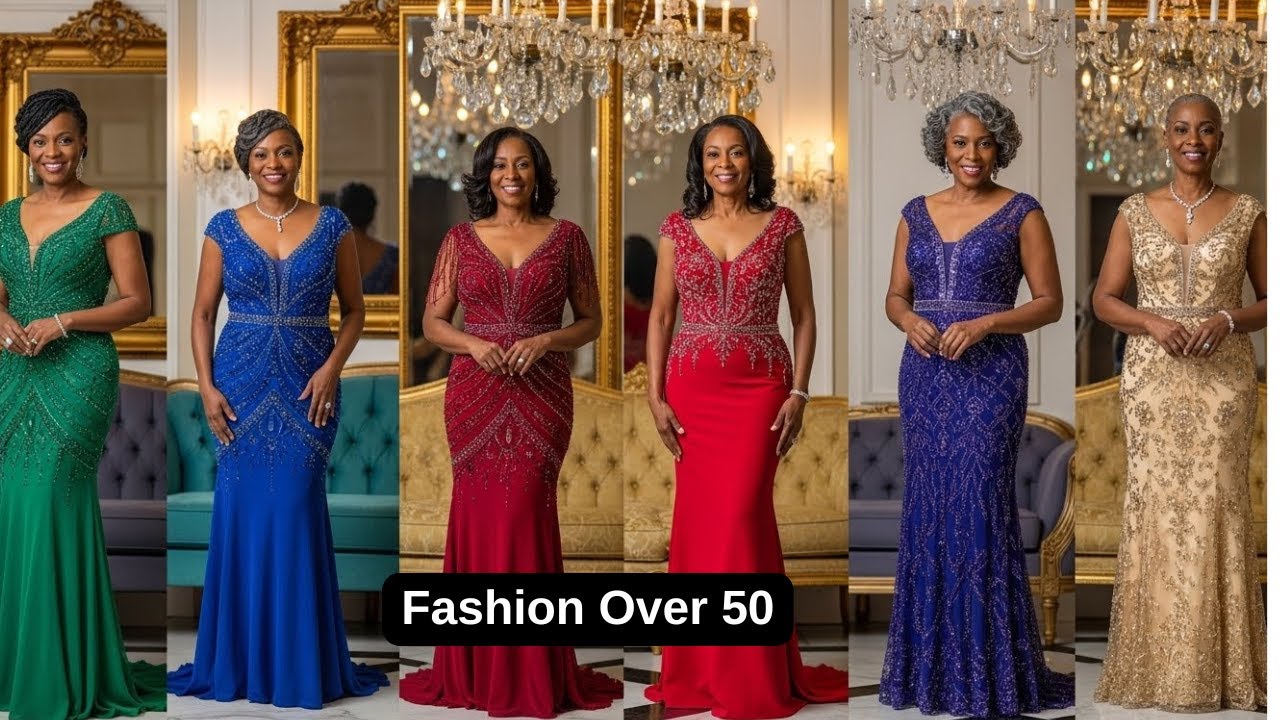 Fashion Over 50 : Elegant Beaded Bodice Mermaid Gowns for Black Women