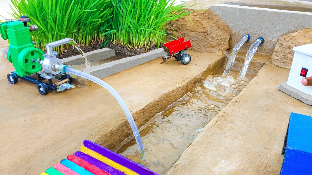 diy tractor mini dam science project ||