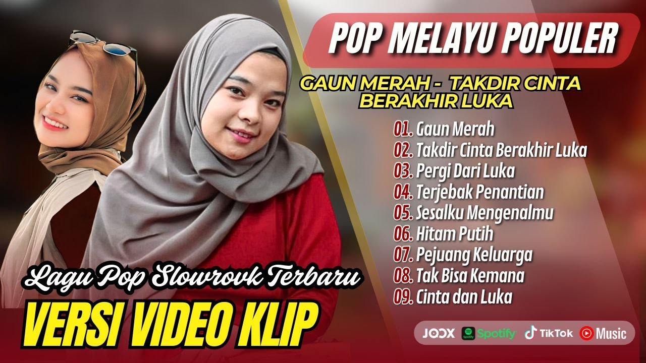 GAUN MERAH - Tryana | TAKDIR CINTA BERAKHIR LUKA - Yaya Nadila | POP SLOWROCK MELAYU TERBARU