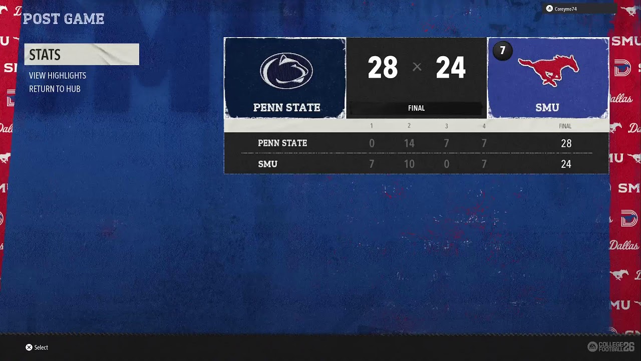 Penn st vs smu