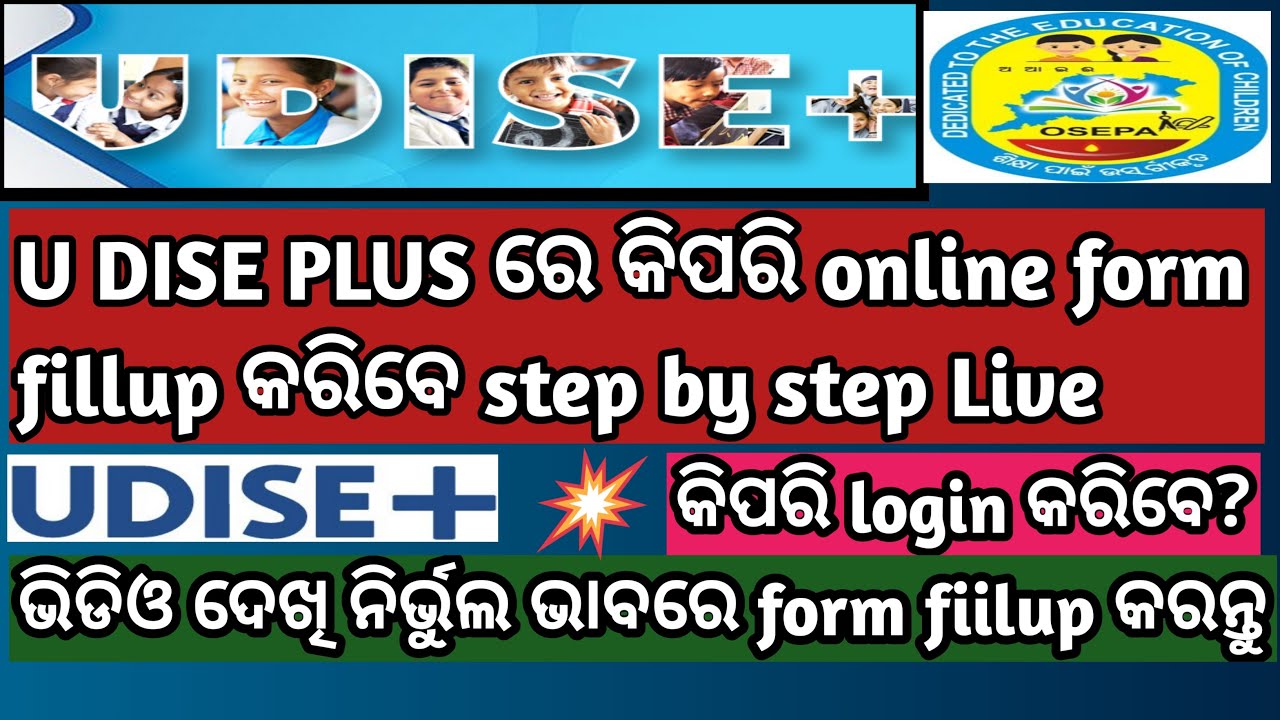 How to Fillup Udise plus step by step in odia live/ Udise plus form କିପରି step by step ଭରିବେ