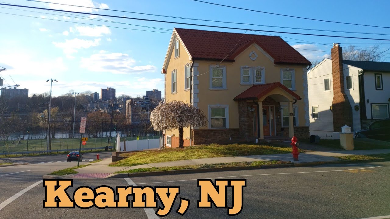 Walk tour in Kearny, New Jersey, USA | West Hudson Park to the Passaic River riverfront