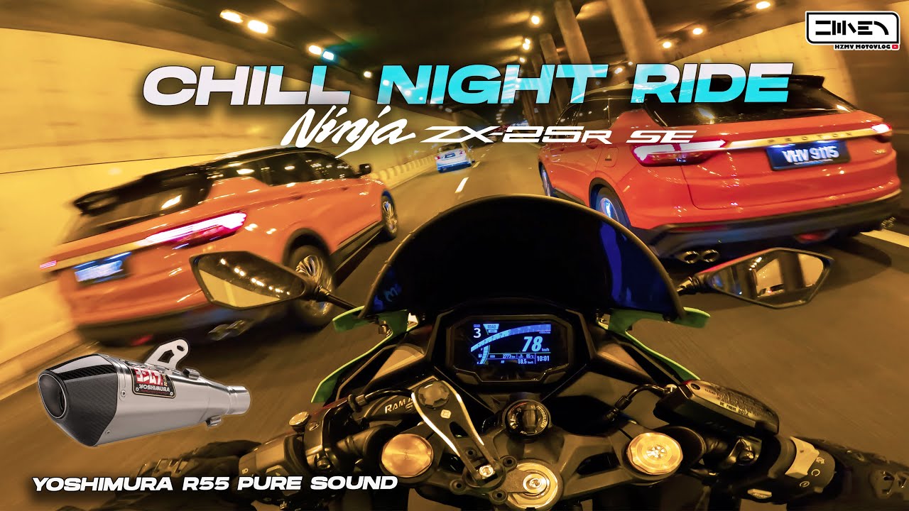 Chill City Night Ride ! Kawasaki ZX-25R SE 2023 Pure Sound + Yoshimura R55 | Malaysia [4K]