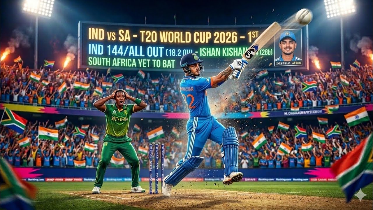 IND vs SA T20 World Cup 2026 part 1 India All out 144 runs 