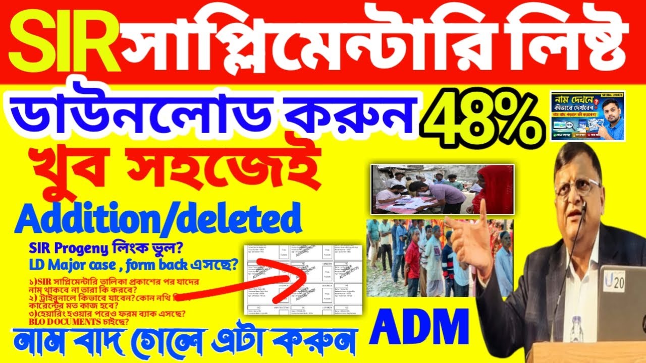 SIR Supplementary Roll Release | How to see your name?delete/Addition? supplementary list download