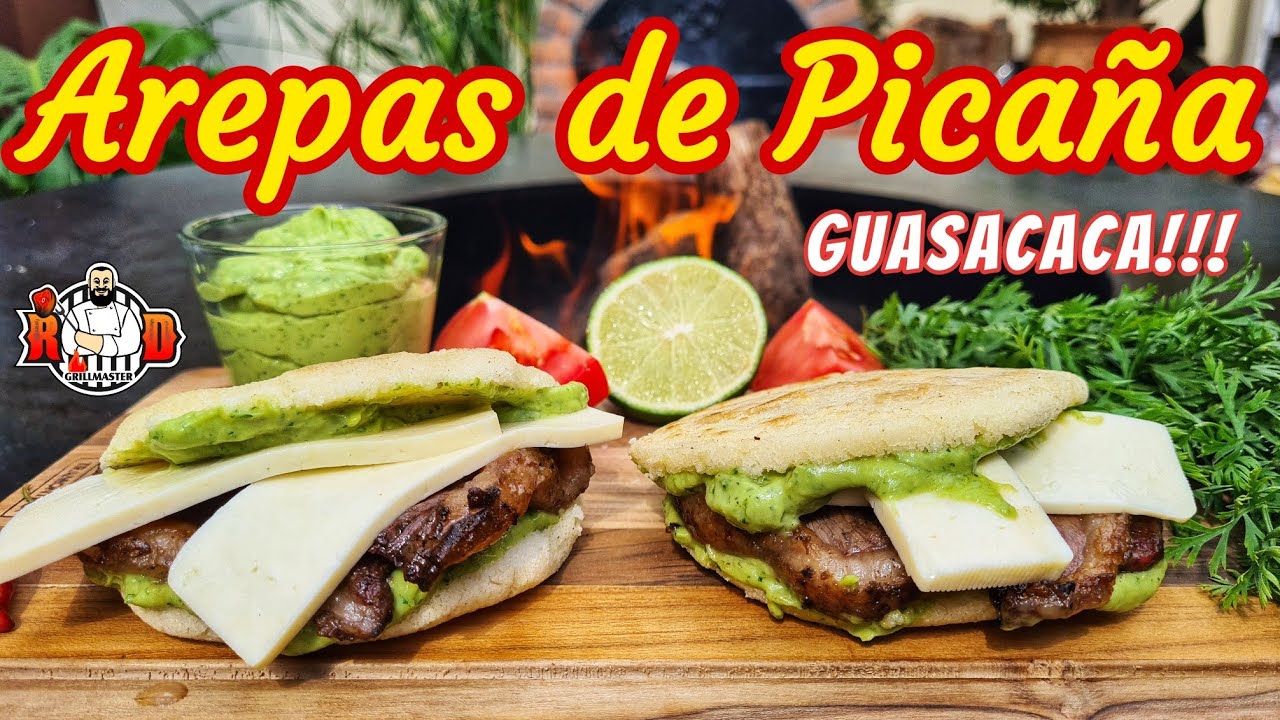Arepas  Llaneras Picaña Guasacaca y Queso Latino RDGrillmaster