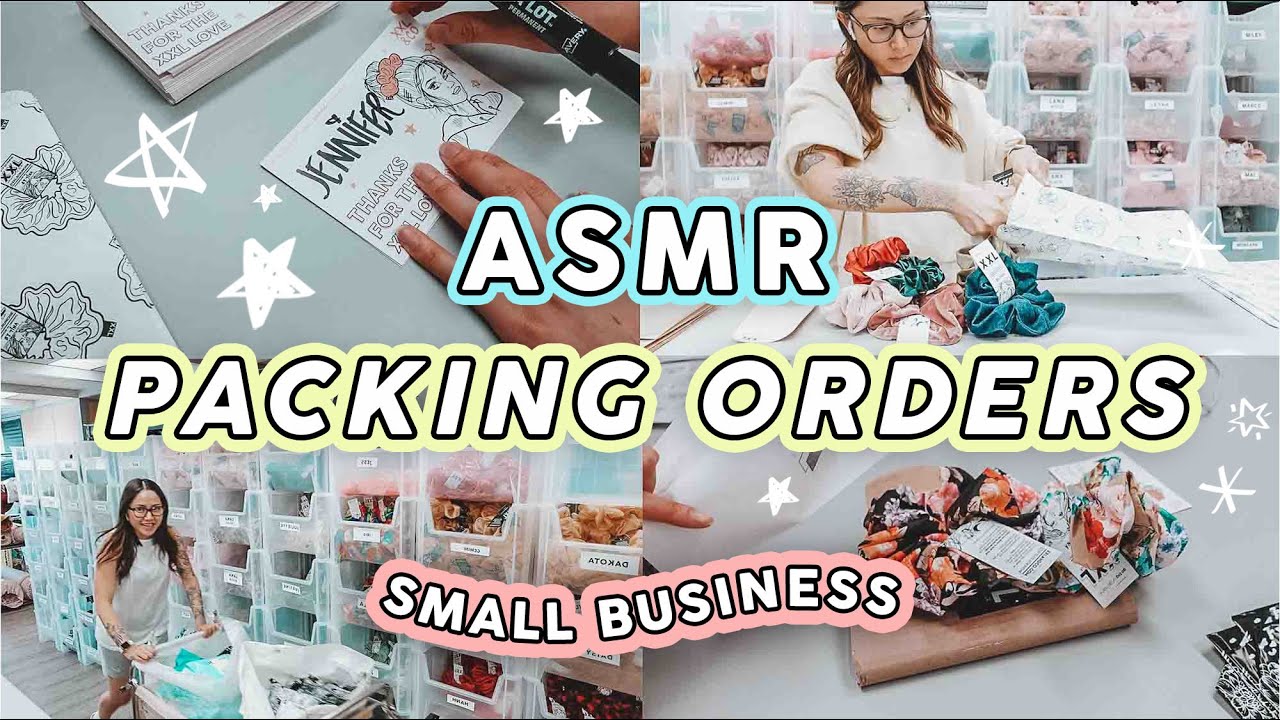 STUDIO VLOG #30 [ASMR] Packing Scrunchie Orders Small Business 📦 [No Music] Satisfying ✨