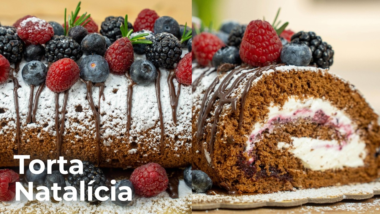 Uma Torta de Chocolate Simples, Rápida e Linda na Mesa de Natal!