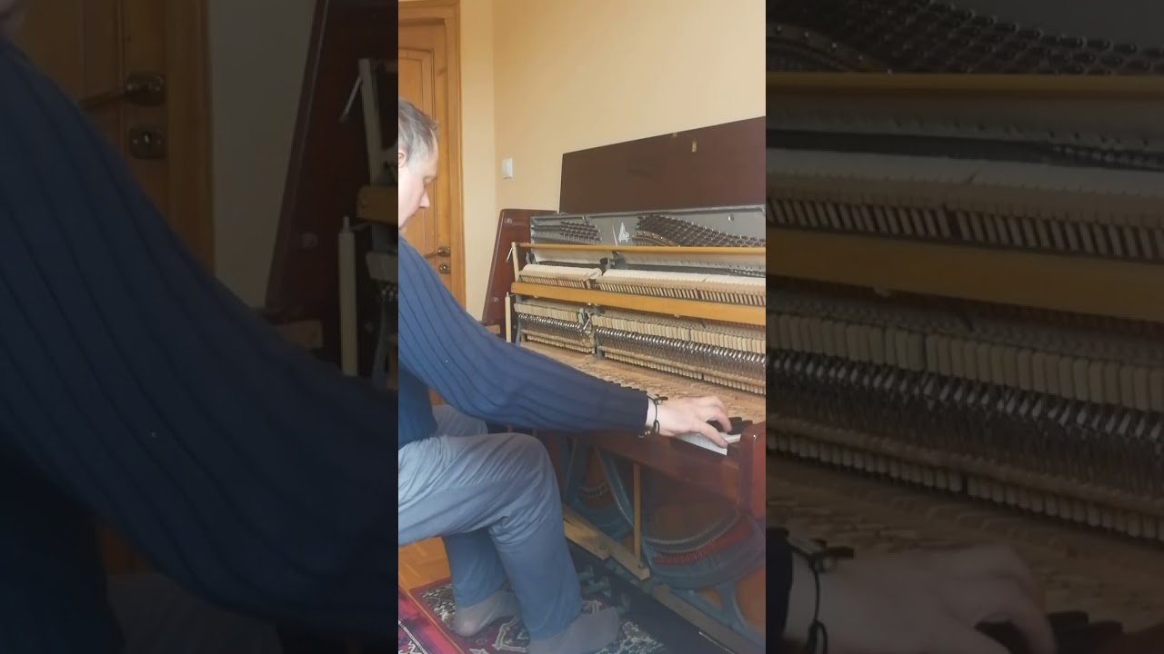 Pianino Riga (1987) przed i po strojeniu
