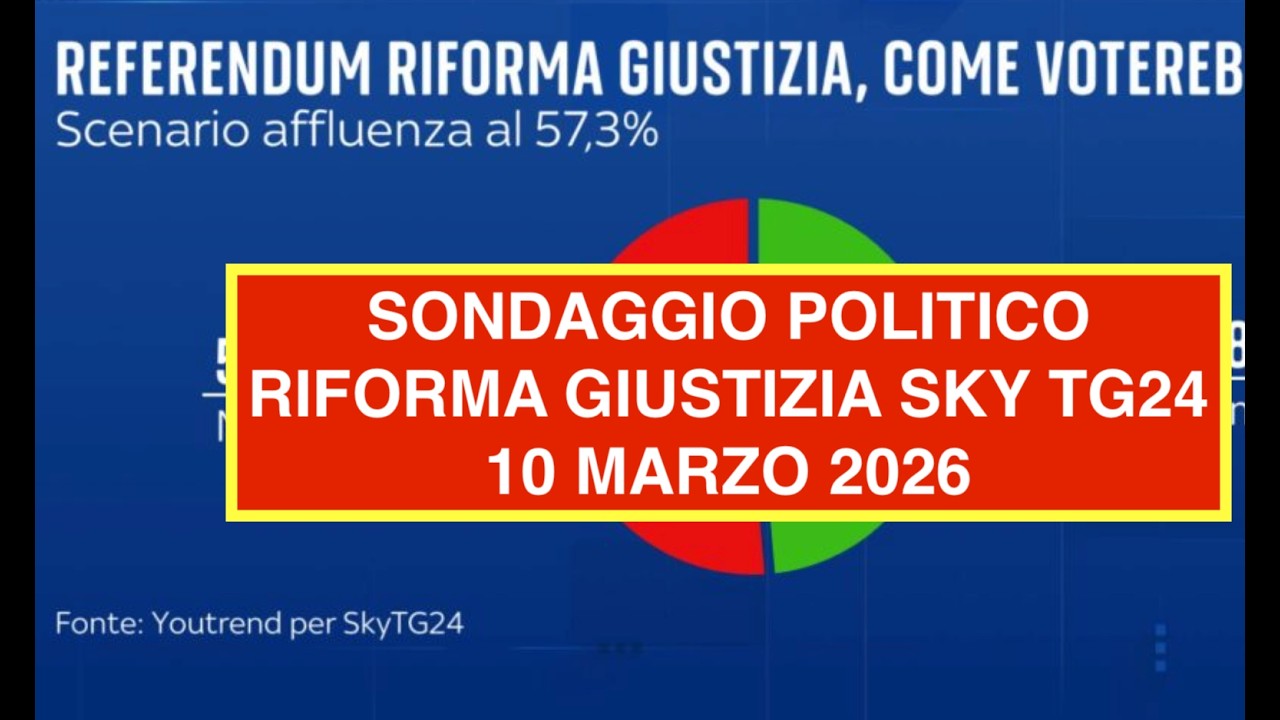 SONDAGGIO POLITICO RIFORMA GIUSTIZIA SKY TG24 10 MARZO 2026