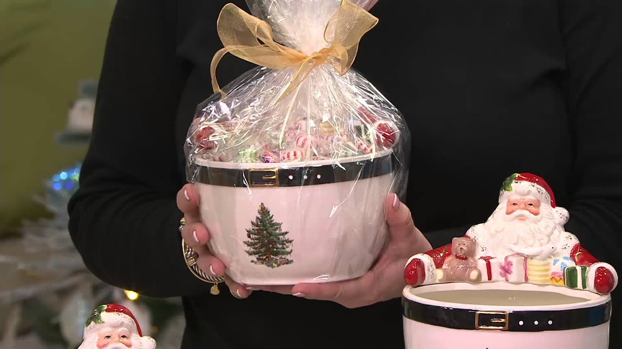 Figurka Świętego Mikołaja w kształcie choinki Spode na QVC