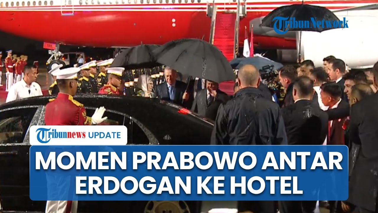 Momen Akrab Prabowo Semobil Antar Presiden Turkiye Erdogan ke Tempat Penginapan di Jakarta