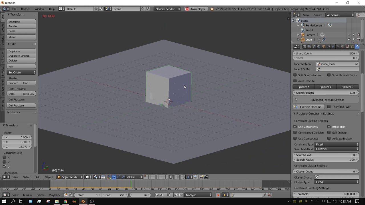 The Very Basics Fracture Modifier Blender