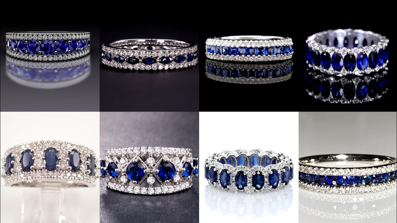 Most elegant and classy sapphire and diamond band collection